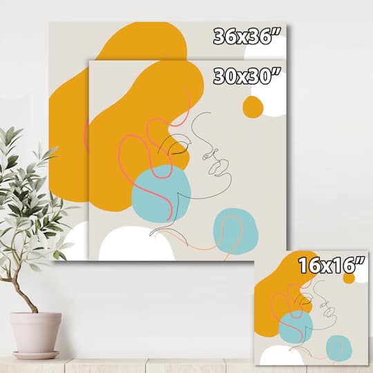 Designart - Minimal One Line Portrait of Female Face I
